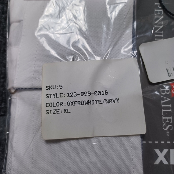 Pennington Bailes Shirt Button Front Long Sleeve Men Color Oxford White  Size XL - Picture 3 of 4